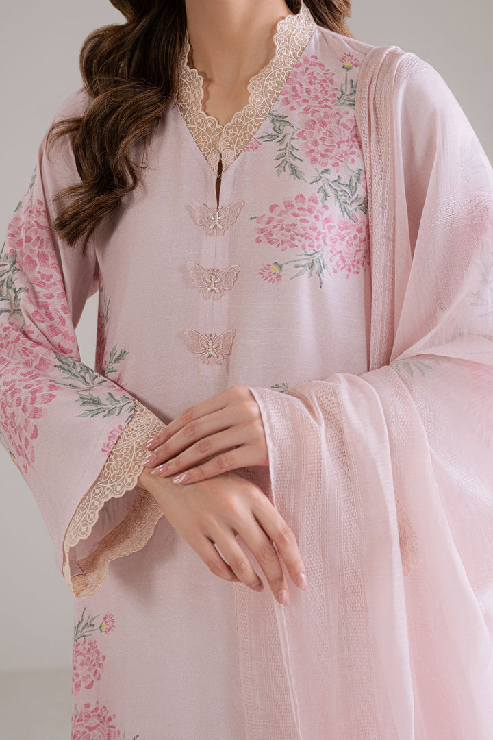 Cross Stitch - Pink Reverie Silk Suit For Women - Pink - 2 Piece