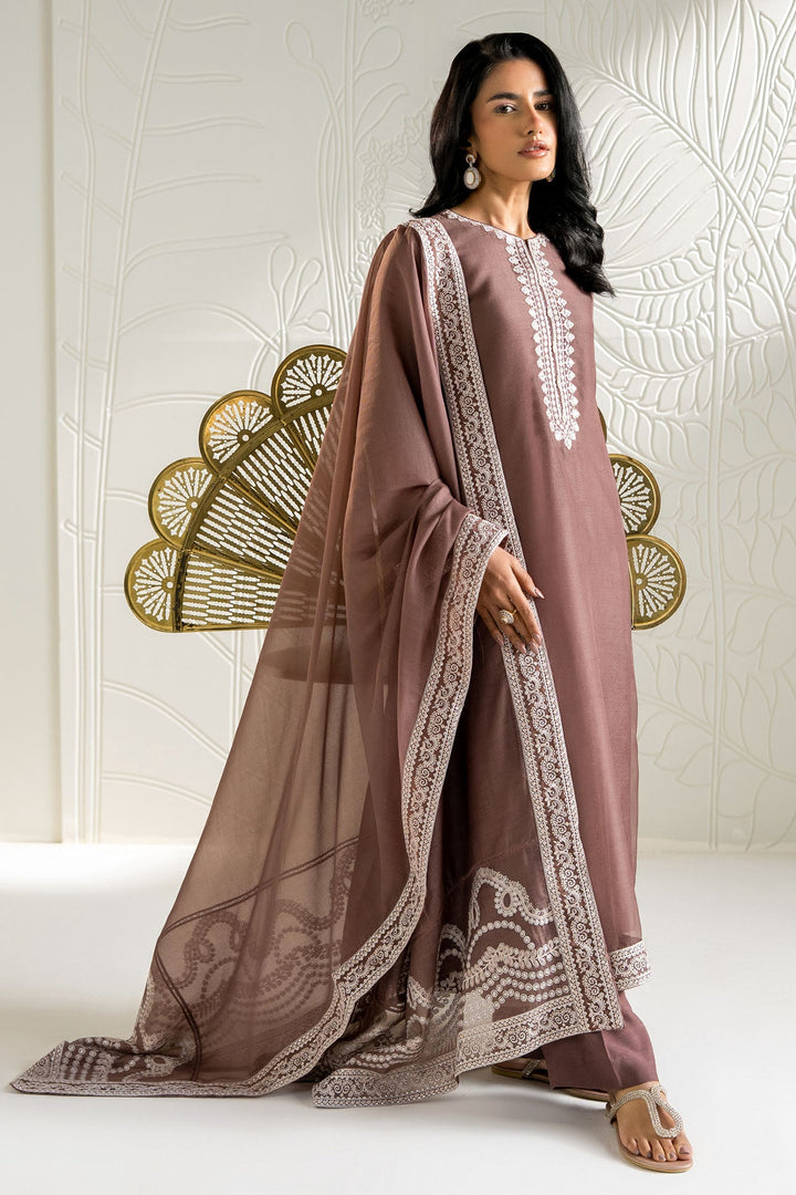 Cross Stitch - Net Mulberry Mist Suit For Women - Brown - 2 Piece - Studio by TCS