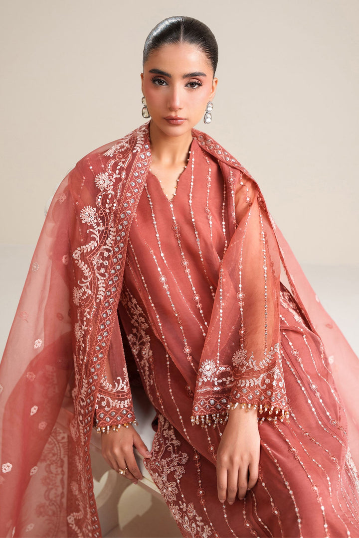 Cross Stitch - Autumn Bloom Organza Unstitch Suit For Women - 4 Piece - Studio by TCS