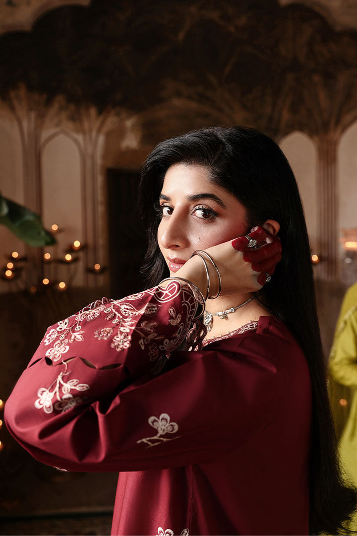 Cross Stitch - Lawn Crimson Drape Unstitch Suit For Women - 3 Piece