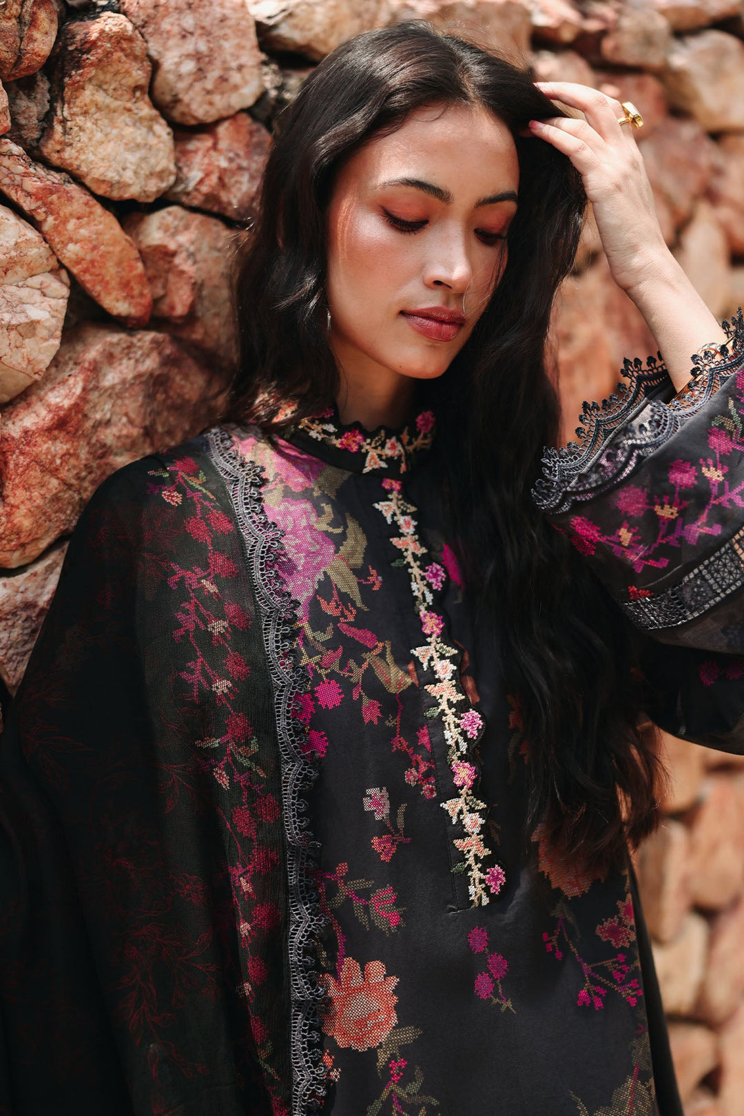 Cross Stitch - Shadow Grace Lawn Unstitch Suit For Women - 3 Piece - Studio by TCS