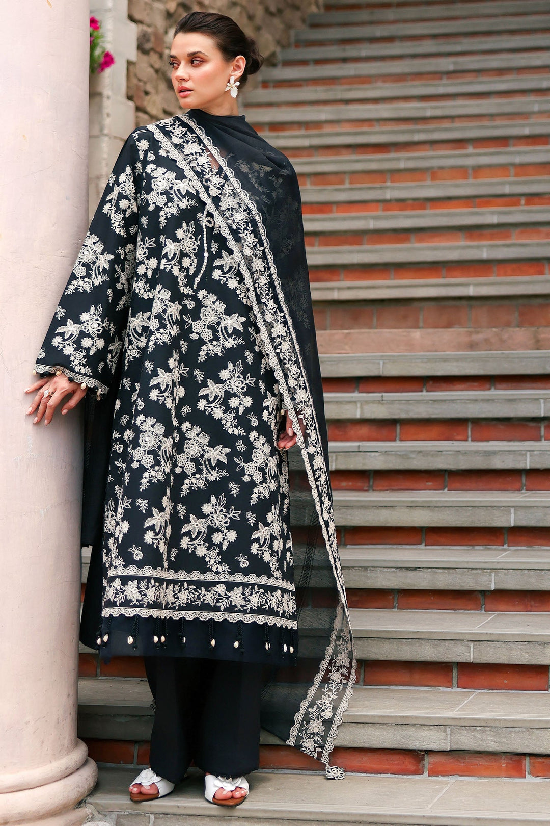 Cross Stitch - OBSIDIAN BLOOM Lawn Unstitch Suit For Women - 3 Piece - Studio by TCS