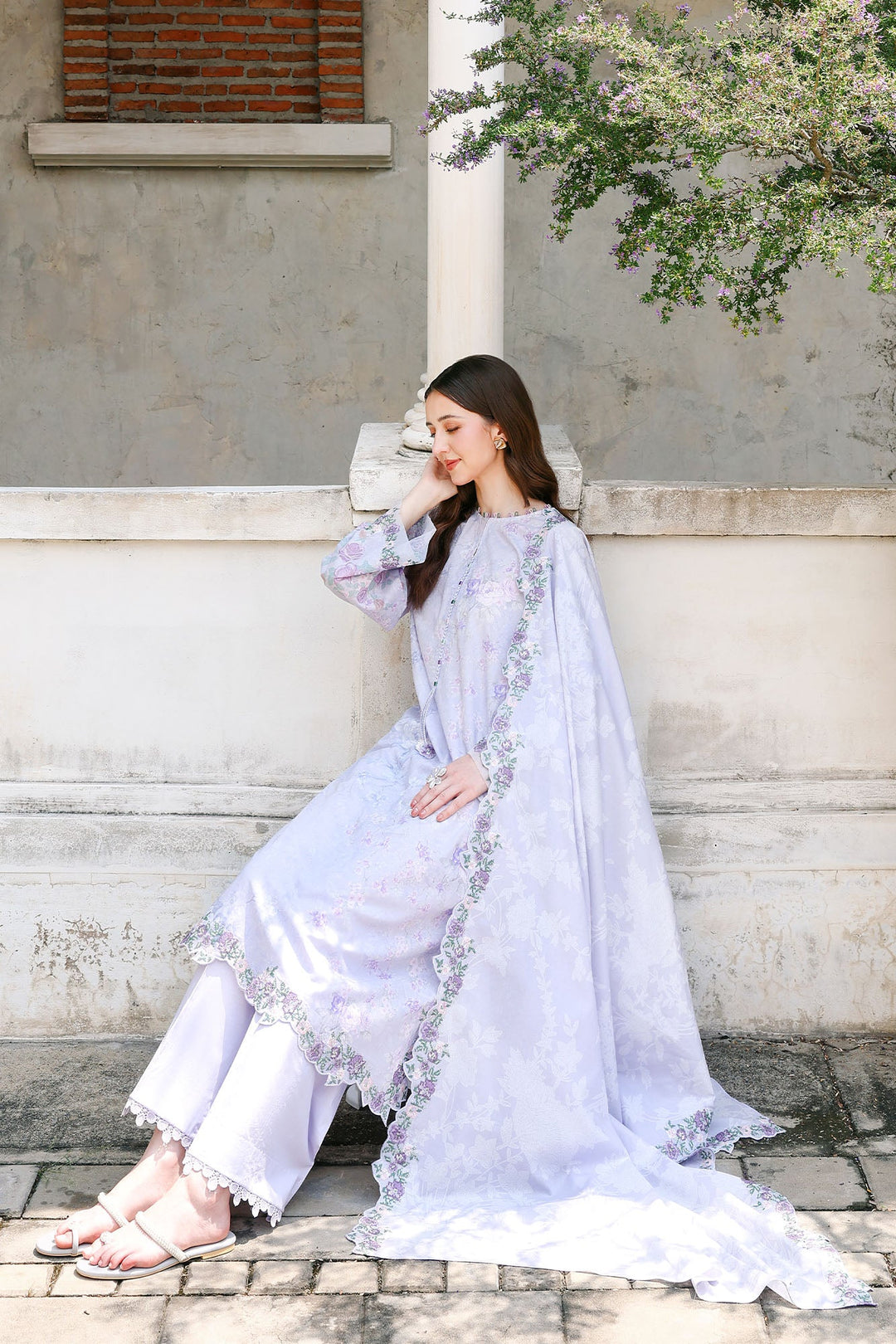 Cross Stitch - Crystal Glaze Lawn Unstitch Suit For Women - 3 Piece - Studio by TCS
