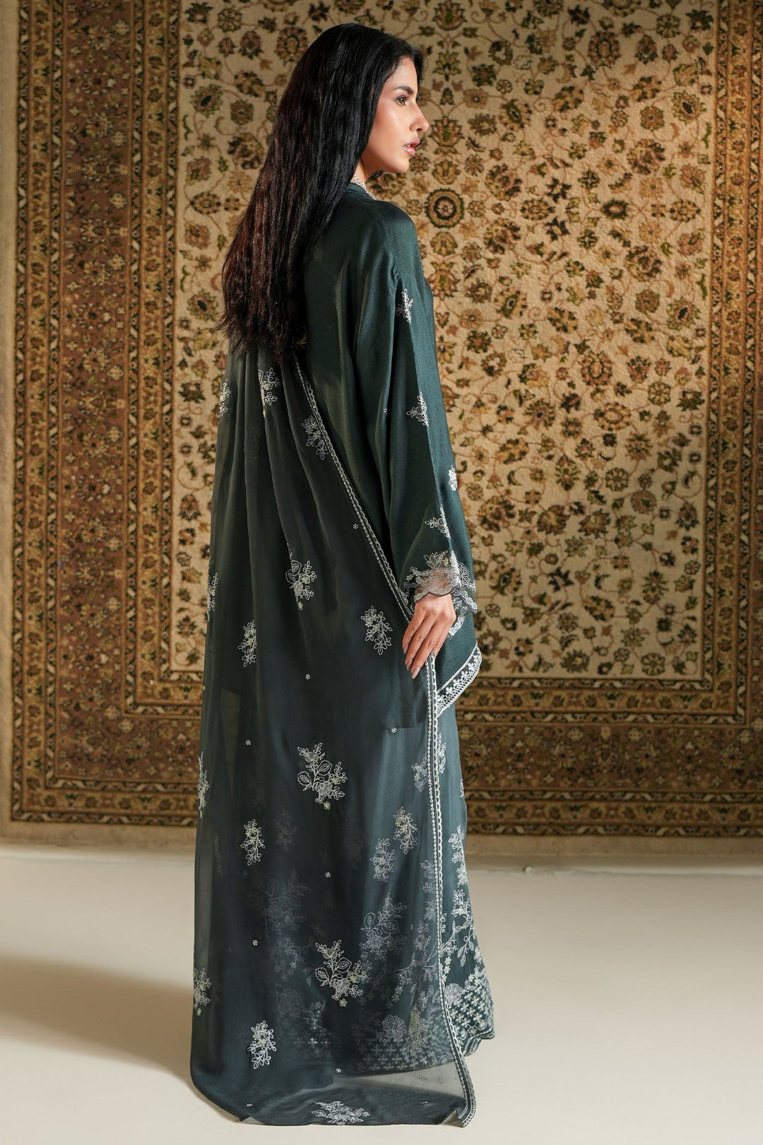 Cross Stitch - Net Jade Comet Suit For Women - Green - 3 Piece