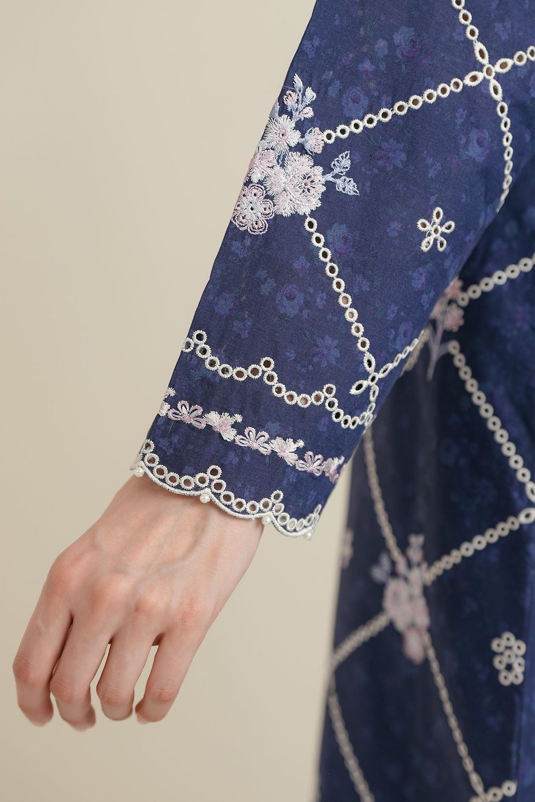 Cross Stitch - Midnight Iris Lawn Digital Suit For Women - 3 Piece - Studio by TCS
