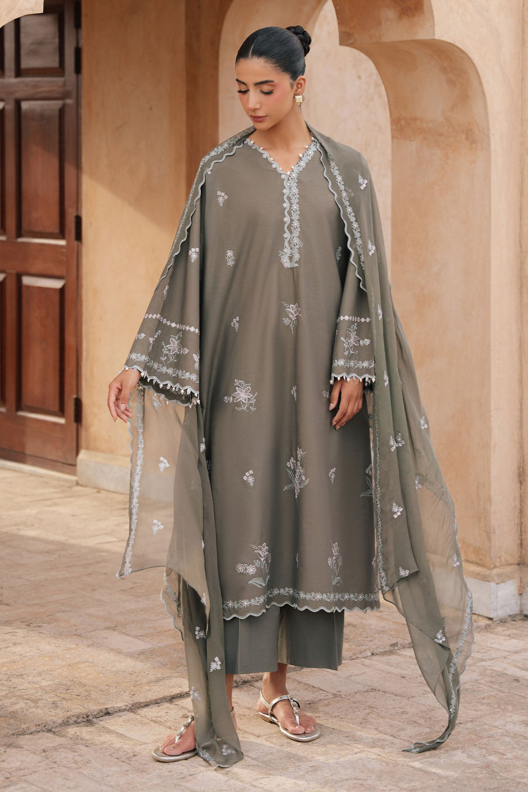 Cross Stitch - Olivine Bloom Lawn Suit For Women - 3 Piece - Studio by TCS