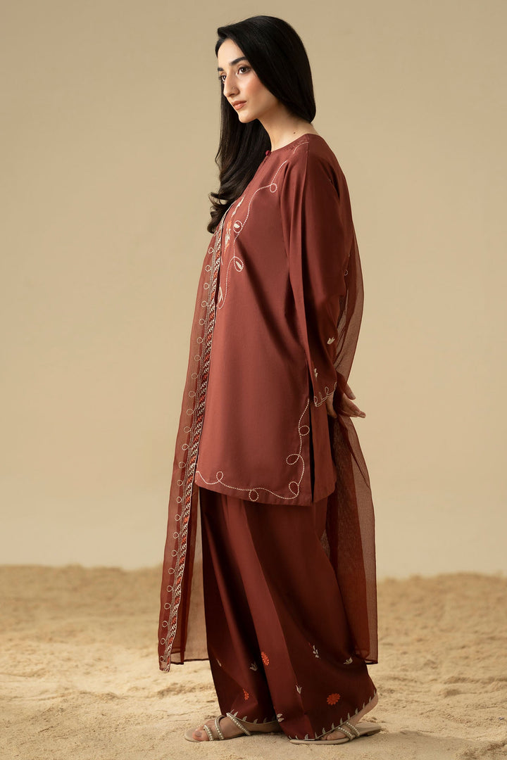Cross Stitch Desert Sunset 3 Piece Suit Brown