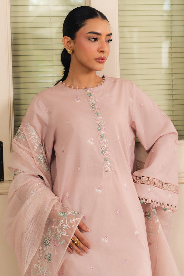 Cross Stitch - Pinky Breeze Cambric Suit For Women - Pink - 2 Piece