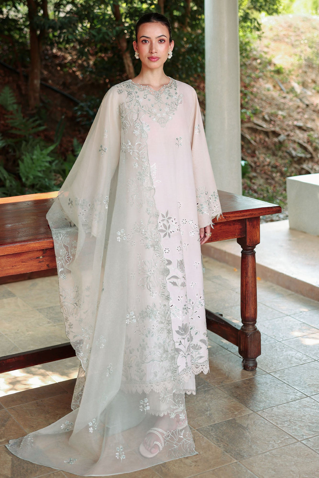Cross Stitch - Pearl Sage Lawn Unstitch Suit For Women - 3 Piece - Studio by TCS