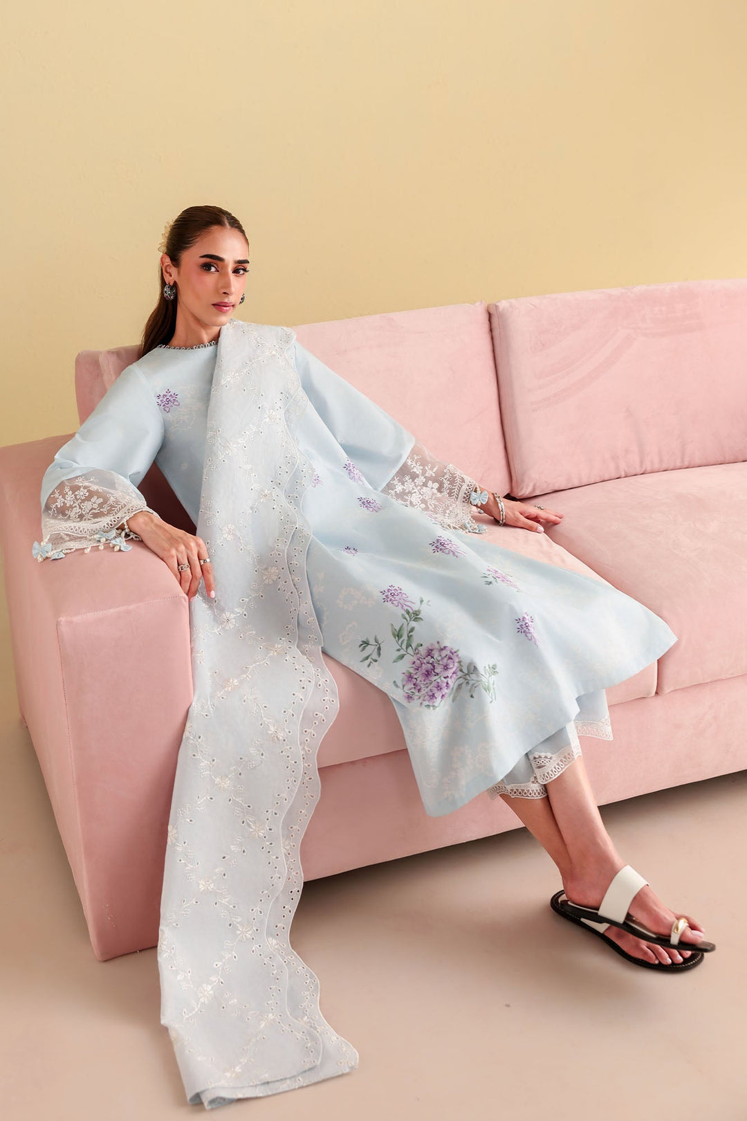 Cross Stitch - Opaline Pearl Printed Lawn Unstitch Suit For Women - 3 Piece