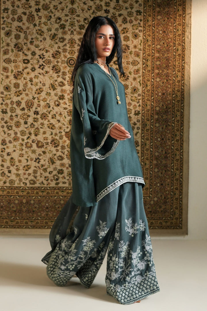 Cross Stitch - Net Jade Comet Suit For Women - Green - 3 Piece