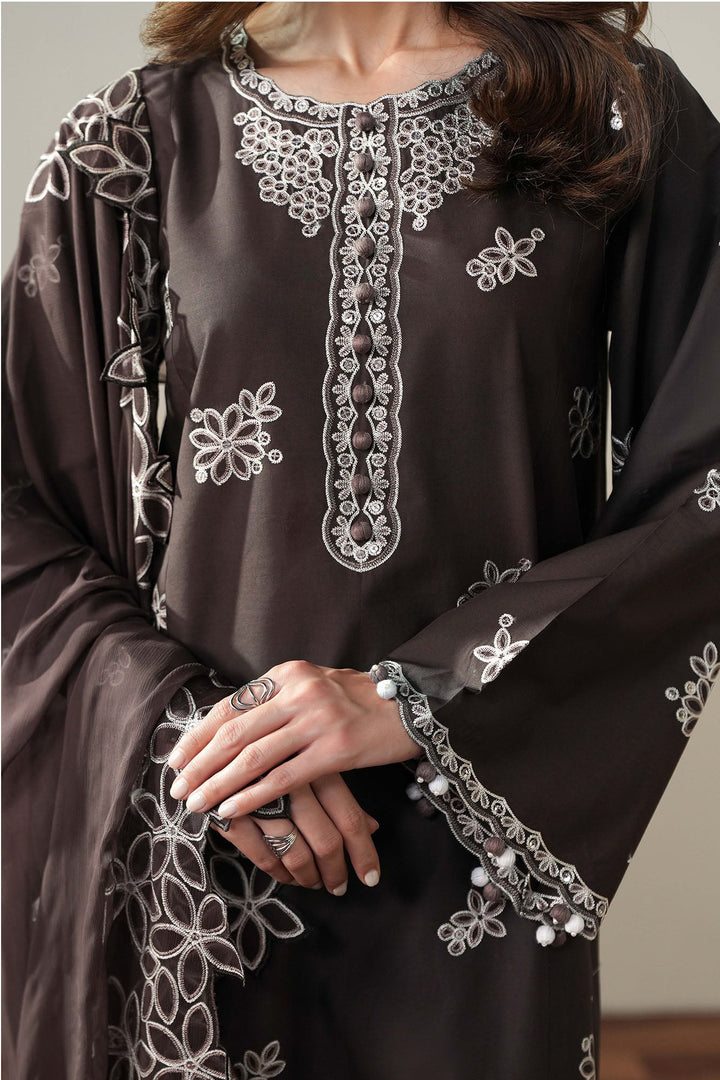 Cross Stitch SEAL BROWN Unstitched 3 Piece