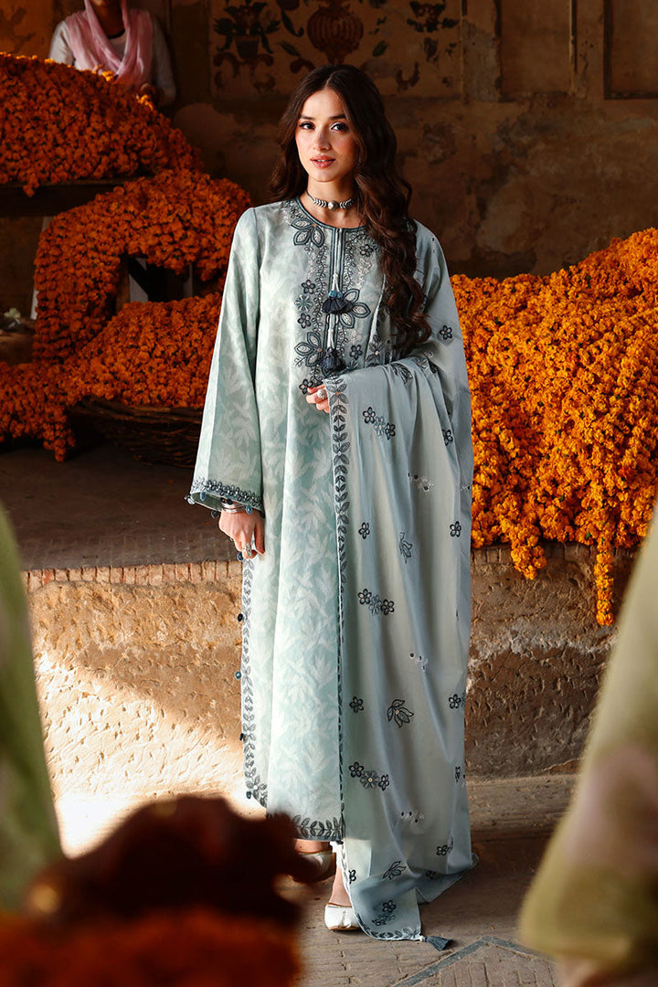 Cross Stitch - Cotton Azure Dream Unstitch Suit For Women - 3 Piece