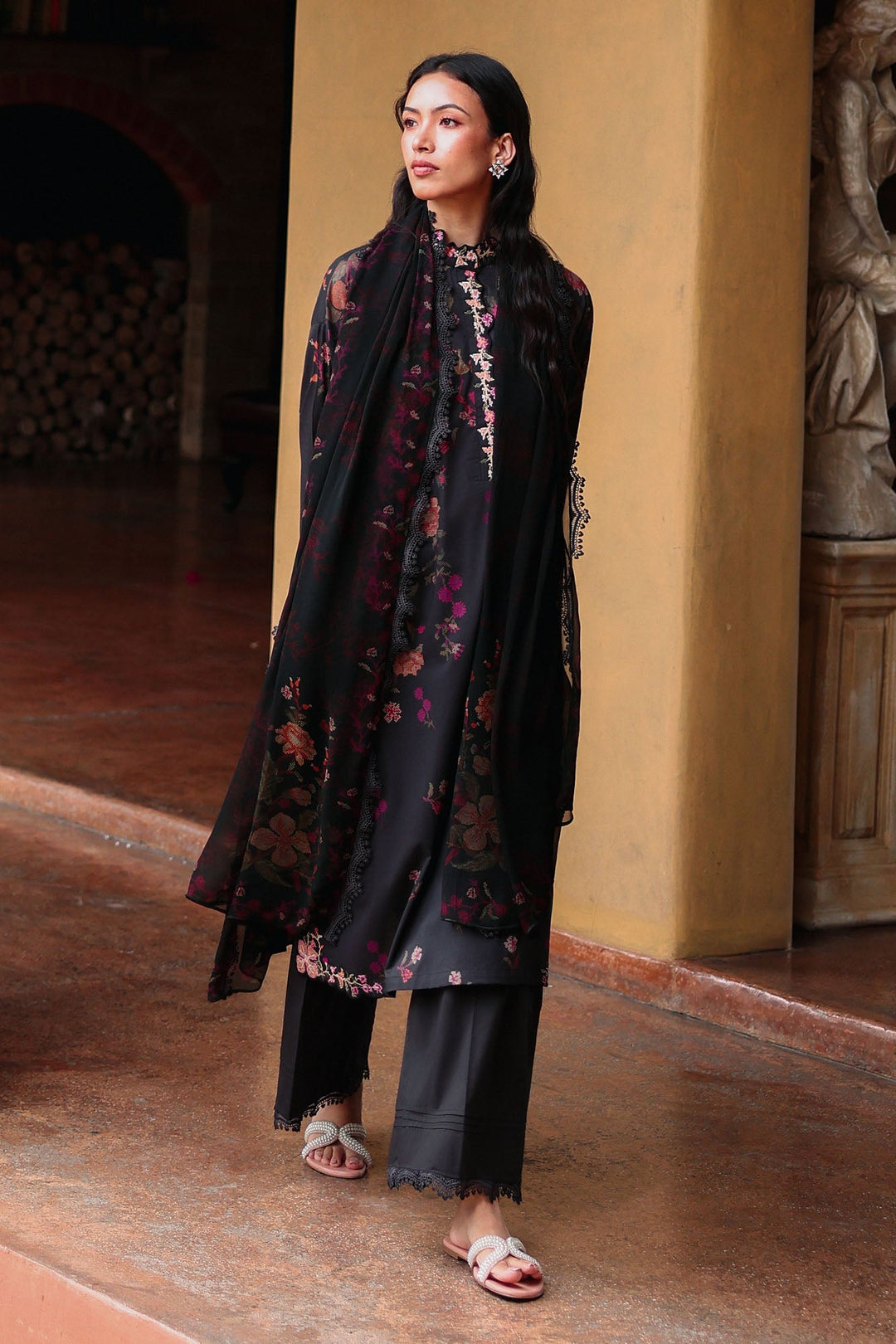 Cross Stitch - Shadow Grace Lawn Unstitch Suit For Women - 3 Piece - Studio by TCS