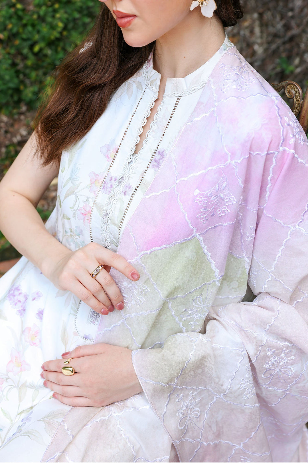 Cross Stitch - Meadow Dream Lawn Unstitch Suit For Women - 3 Piece - Studio by TCS