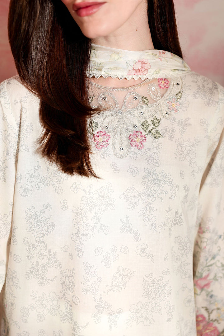 Cross Stitch - Petal Form Printed Lawn Unstitch Suit For Women - 3 Piece