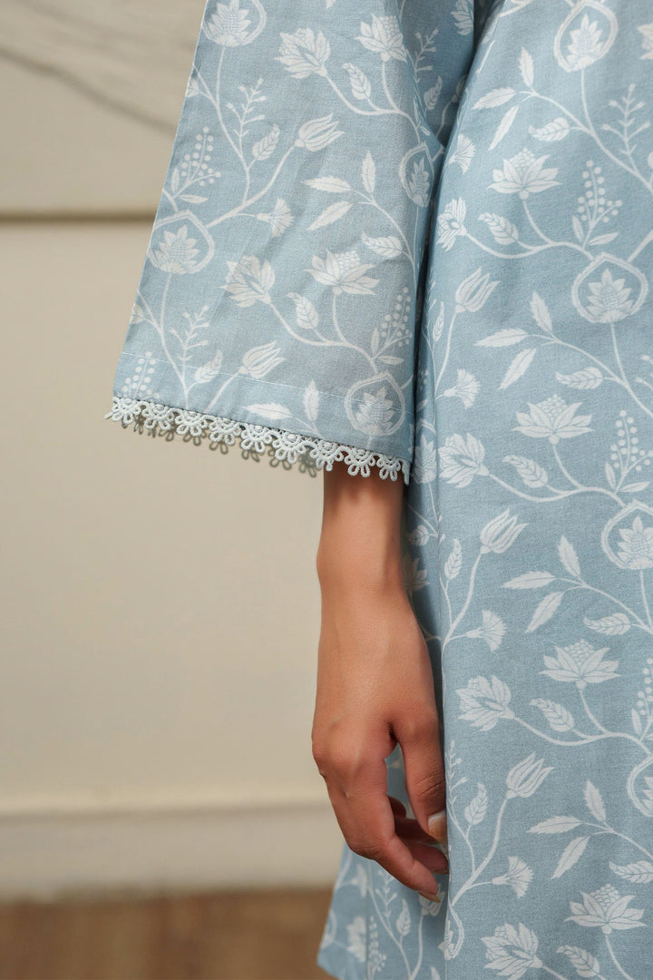 Cross Stitch SERENE BLUE Unstitched 3 Piece