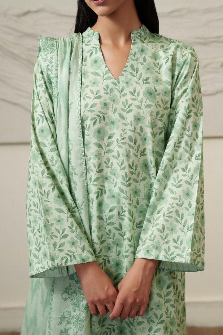 Cross Stitch MINT BLOOM Unstitched Green 3 Piece