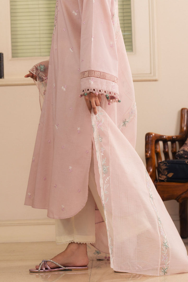 Cross Stitch - Pinky Breeze Cambric Suit For Women - Pink - 2 Piece