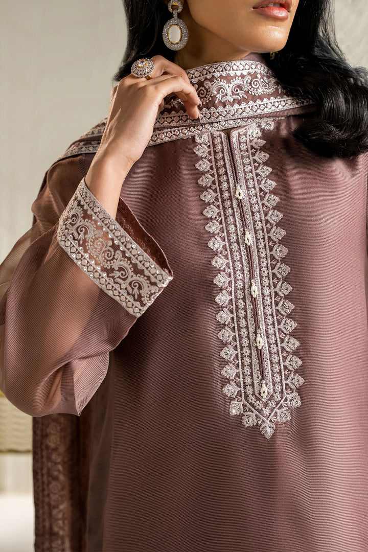 Cross Stitch - Net Mulberry Mist Suit For Women - Brown - 2 Piece - Studio by TCS