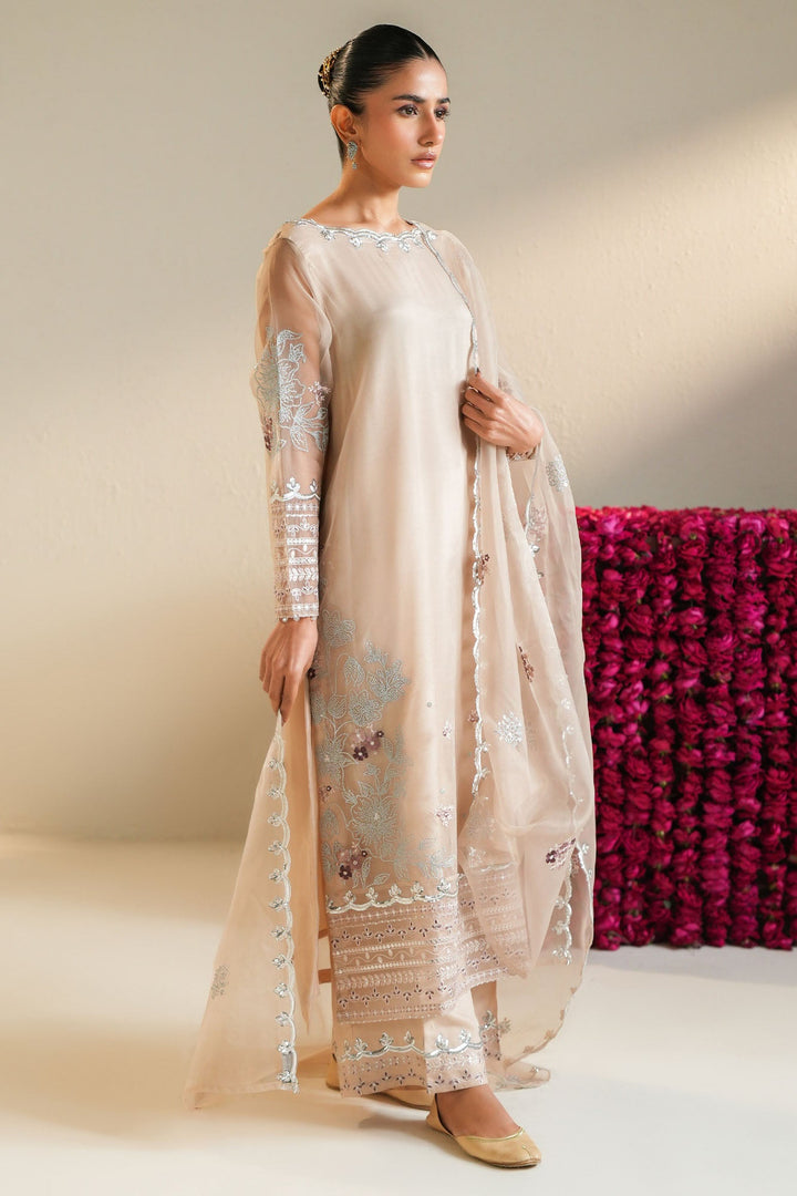 Cross Stitch - Organza Moonlit Dune Suit For Women - Beige - 3 Piece - Studio by TCS