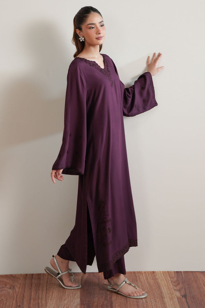 Cross Stitch Grape Glaze 2 Piece Suit Purple