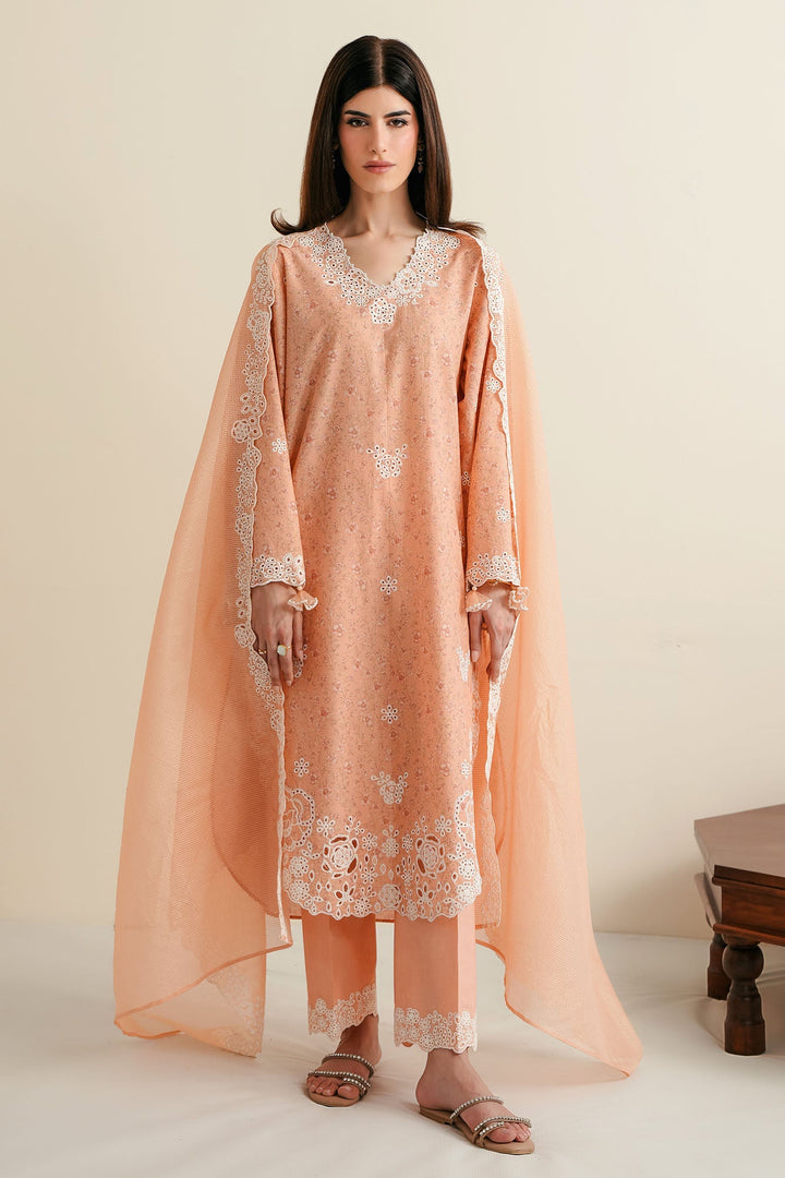 Cross Stitch - Meadow Bloom Lawn Digital Suit For Women - 3 Piece - Studio by TCS