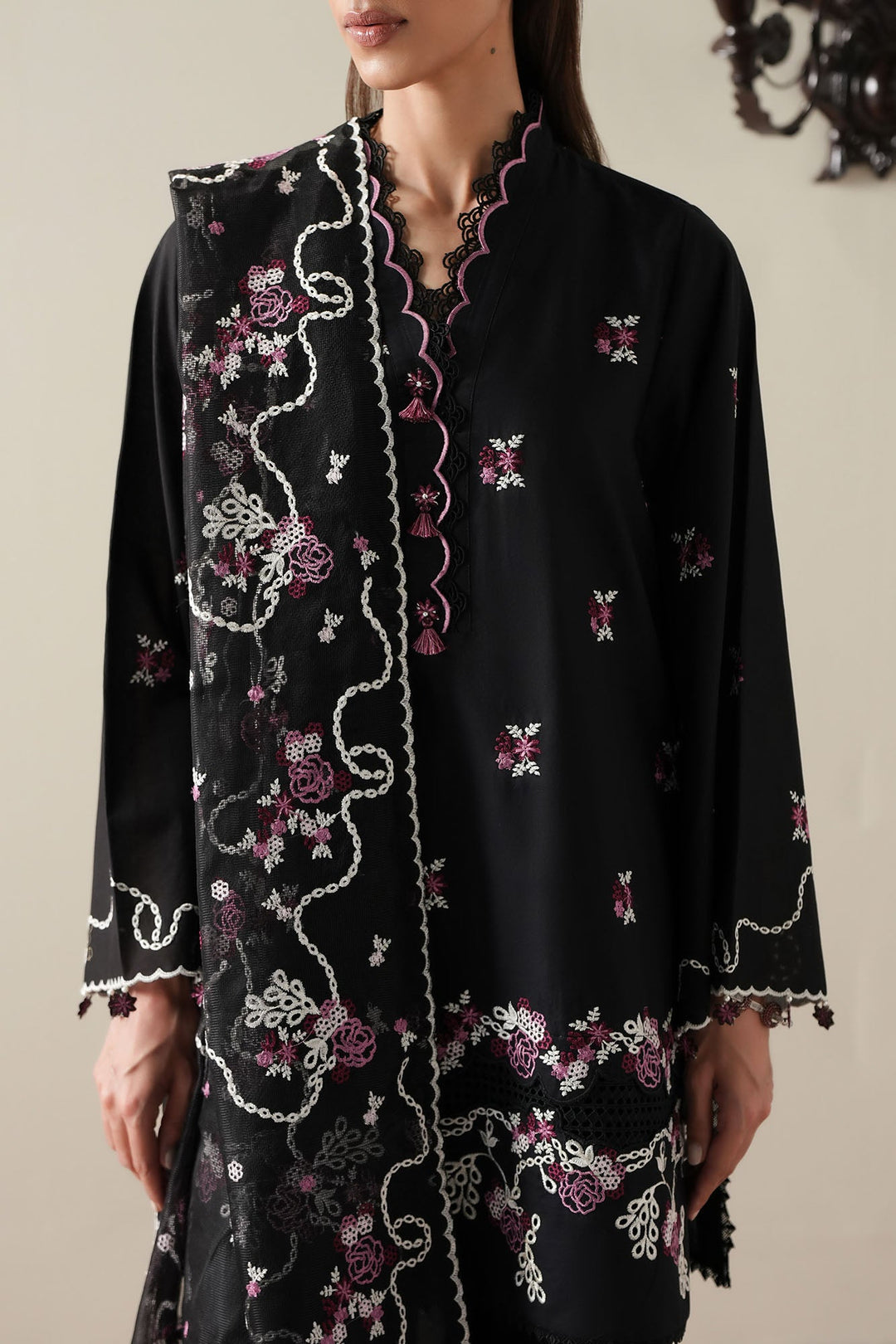 Cross Stitch EBONY MIST Unstitched Black 3 Piece