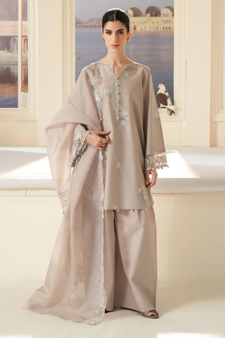 Cross Stitch - Soft Umber Lawn Embroidered Suit For Women - 3 Piece - Studio by TCS
