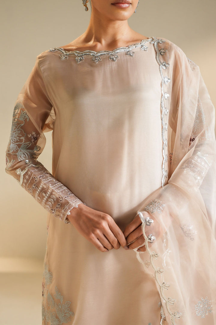 Cross Stitch - Organza Moonlit Dune Suit For Women - Beige - 3 Piece - Studio by TCS