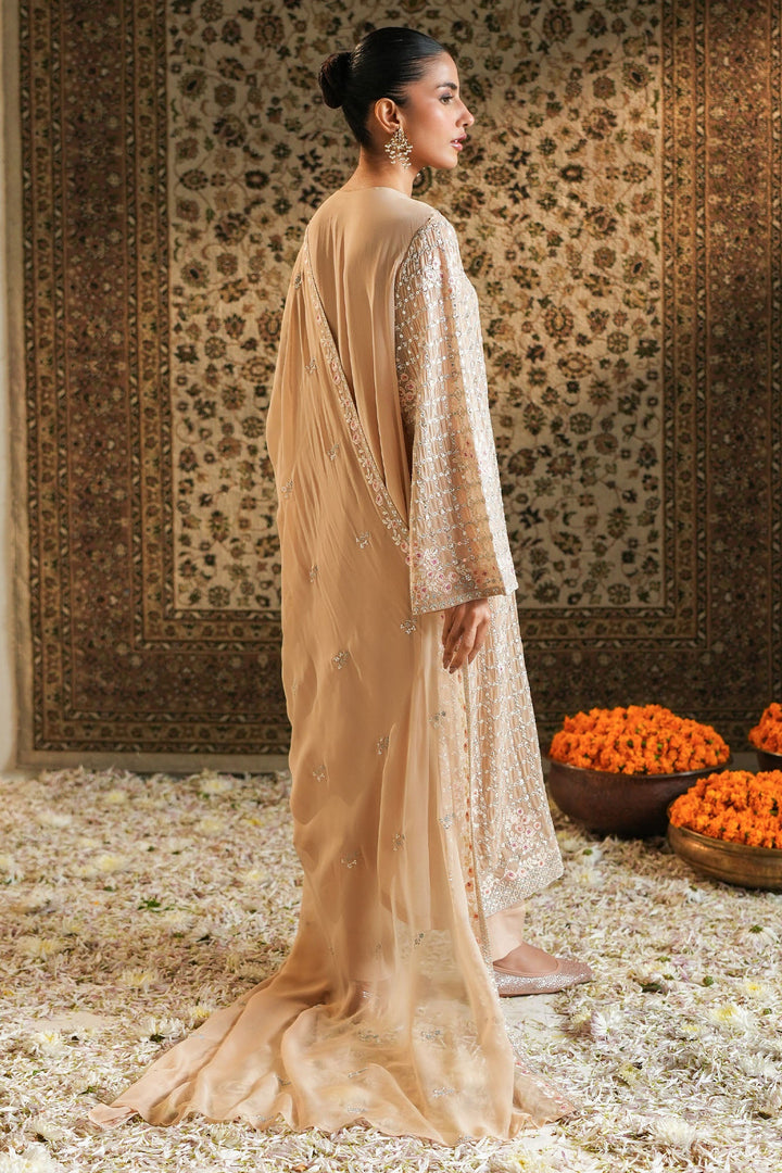 Cross Stitch - Chiffon Rose Quartz  Suit For Women - Peach - 2 Piece - Studio by TCS