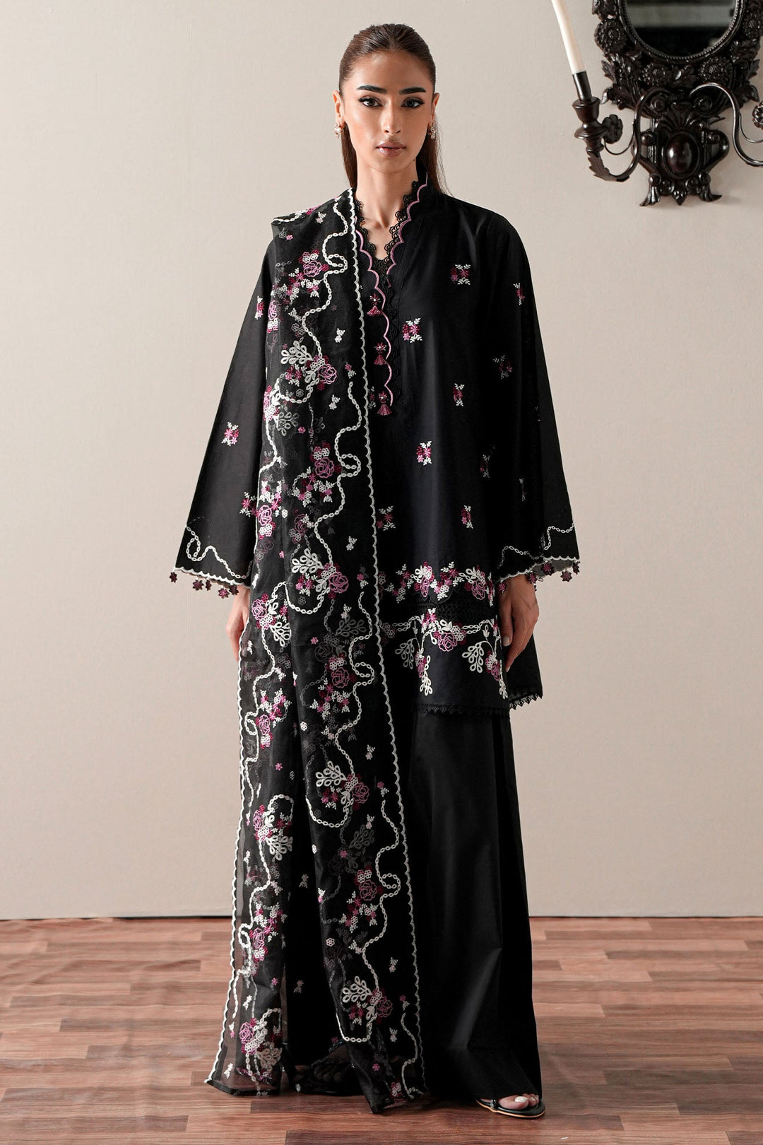Cross Stitch EBONY MIST Unstitched Black 3 Piece