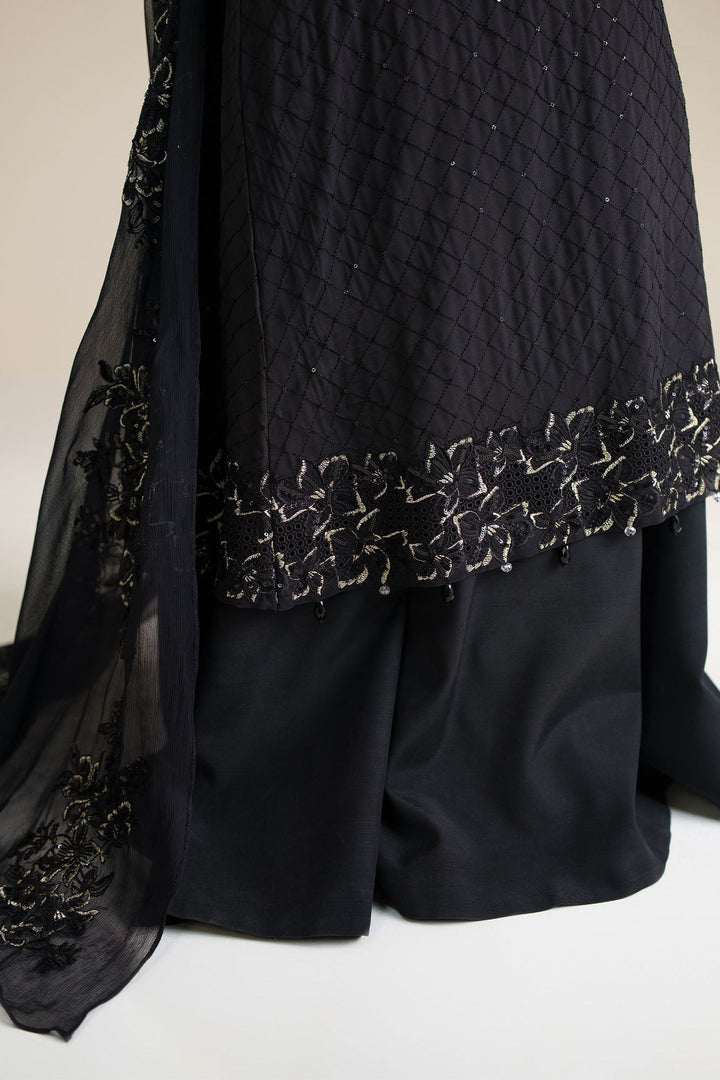 Cross Stitch - Noir Grace Chiffon Unstitch Suit For Women - 4 Piece - Studio by TCS