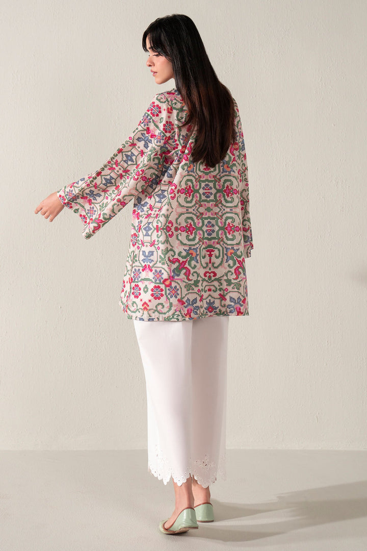 Cross Stitch - Coral Bloom Printed Lawn Shirt For Women - Beige - 1 Piece