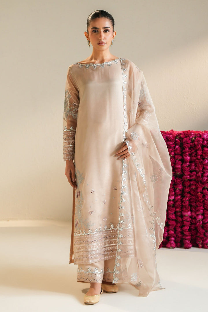 Cross Stitch - Organza Moonlit Dune Suit For Women - Beige - 3 Piece - Studio by TCS