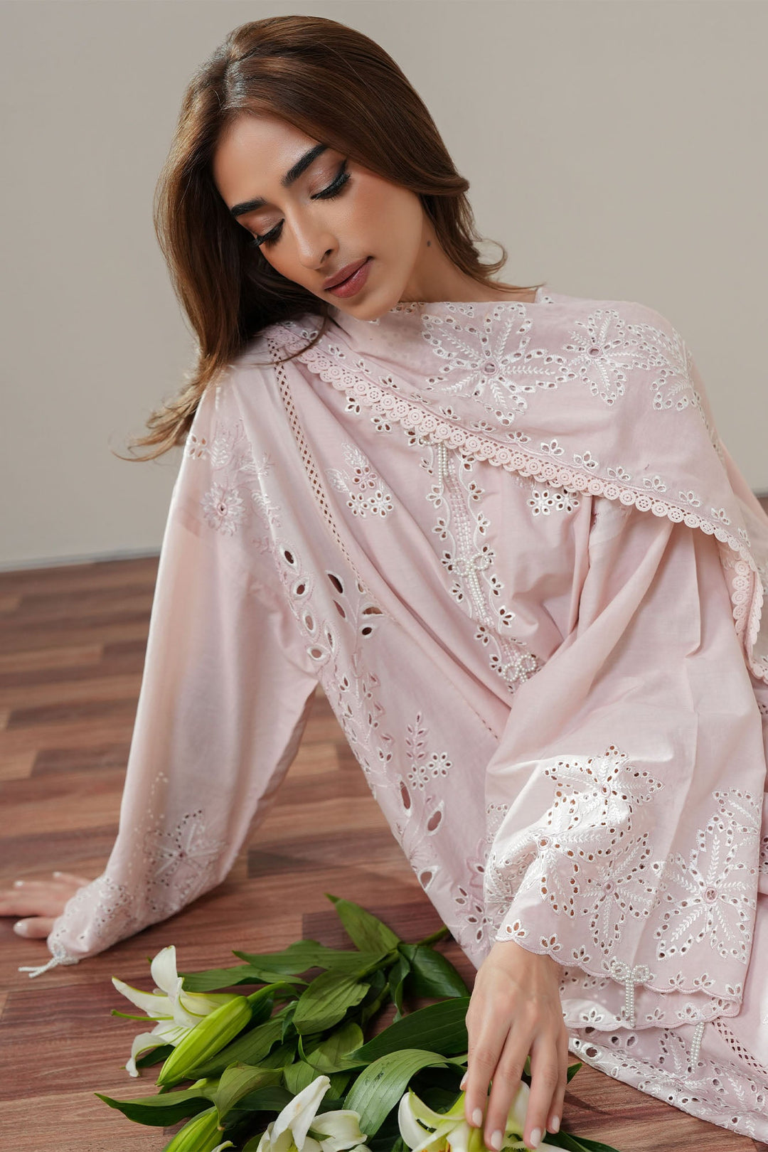 Cross Stitch PETAL DUSK Unstitched Pink 3 Piece