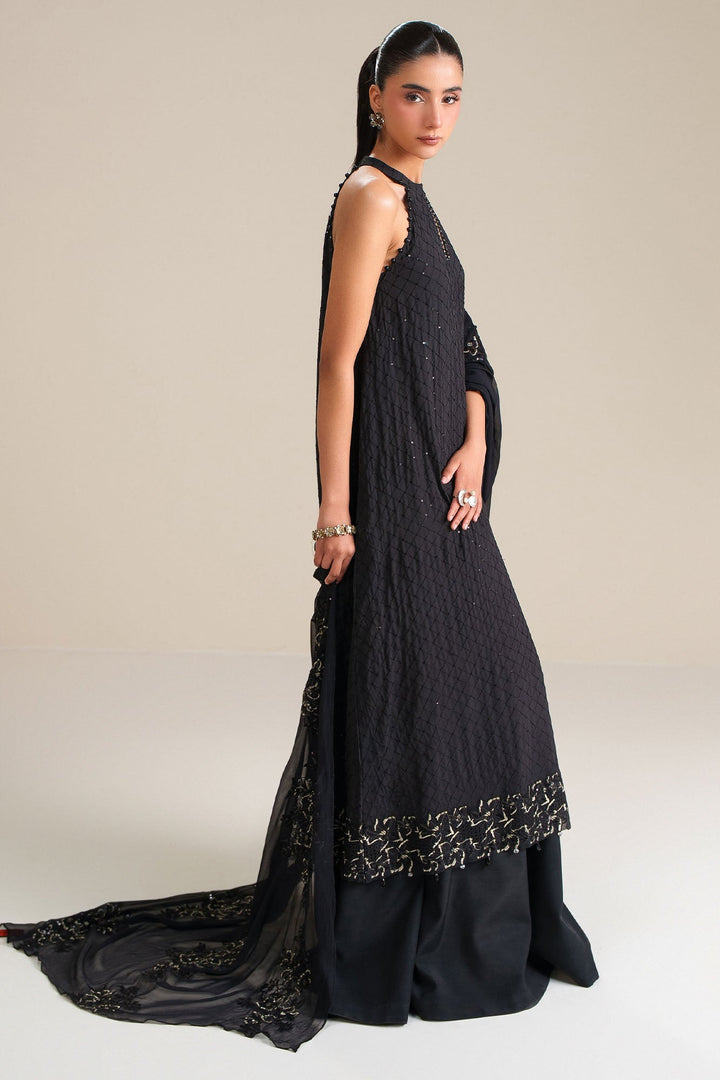 Cross Stitch - Noir Grace Chiffon Unstitch Suit For Women - 4 Piece - Studio by TCS