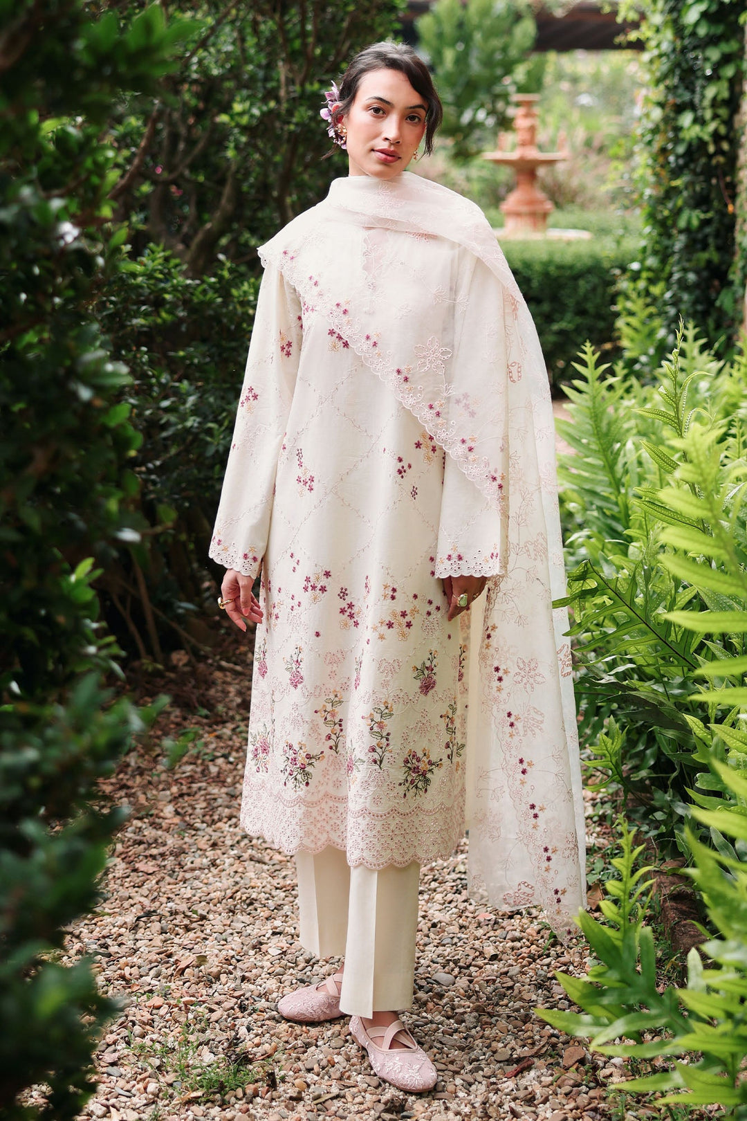 Cross Stitch - Caramel Cream Lawn Unstitch Suit For Women - 3 Piece - Studio by TCS