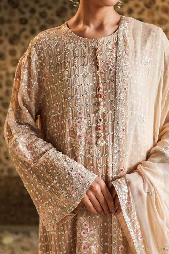 Cross Stitch - Chiffon Rose Quartz  Suit For Women - Peach - 2 Piece - Studio by TCS