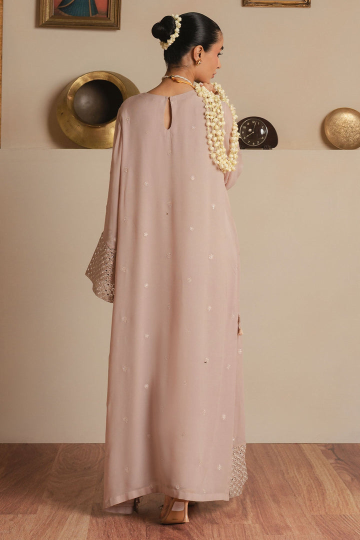 Cross Stitch - Moonlit Sand Chiffon Suit For Women - Beige - 2 Piece