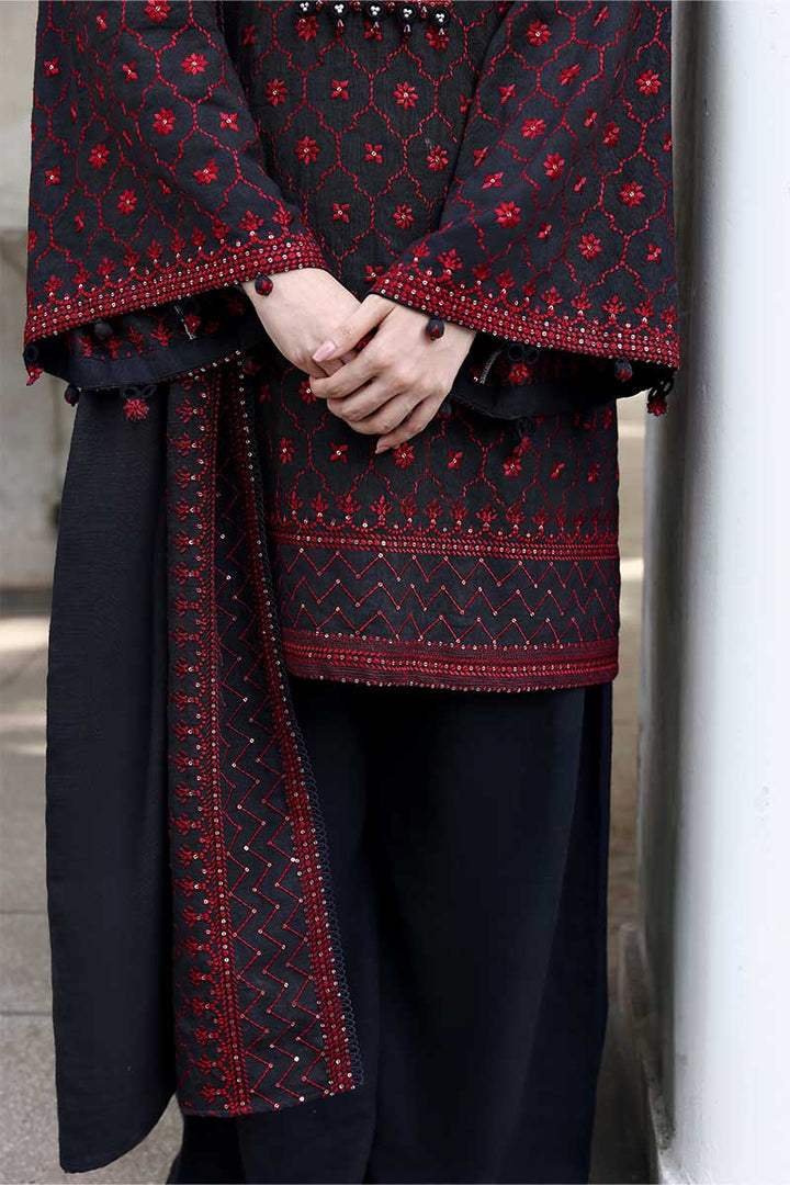 Cross Stitch - Garnet Grace - Khaddar Embroidered Suit - 3 Piece - Unstitch