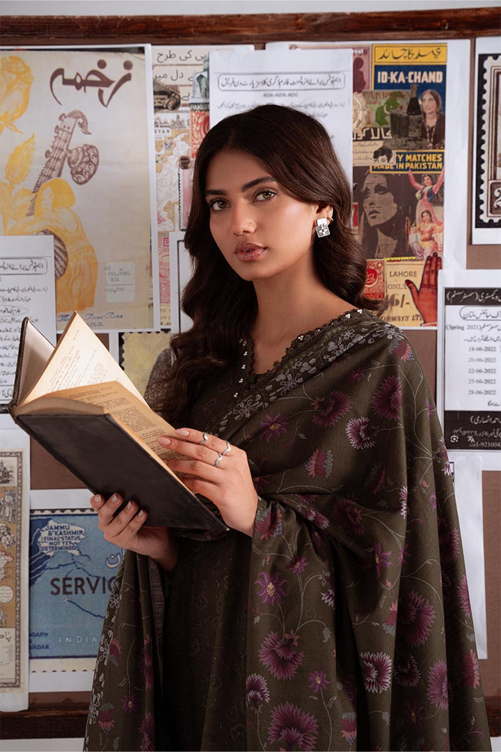 Cross Stitch - Olive Charm - Khaddar Printed Suit - 3 Piece - Unstitch