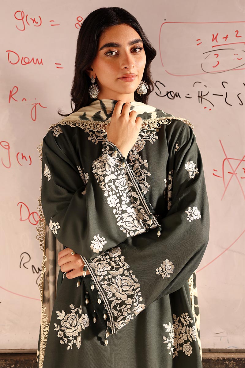 Cross Stitch - Vintage Gray - Linen Embroidered Suit - 3 Piece - Unstitch