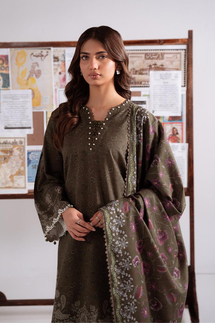 Cross Stitch - Olive Charm - Khaddar Printed Suit - 3 Piece - Unstitch