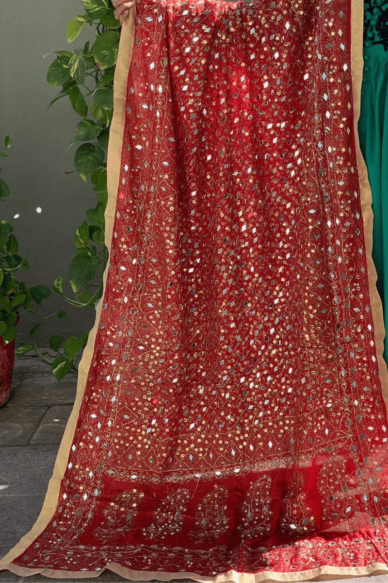 Design by Amina - Gota & Mirror Cut Work Dupatta 3 - Studio by TCS