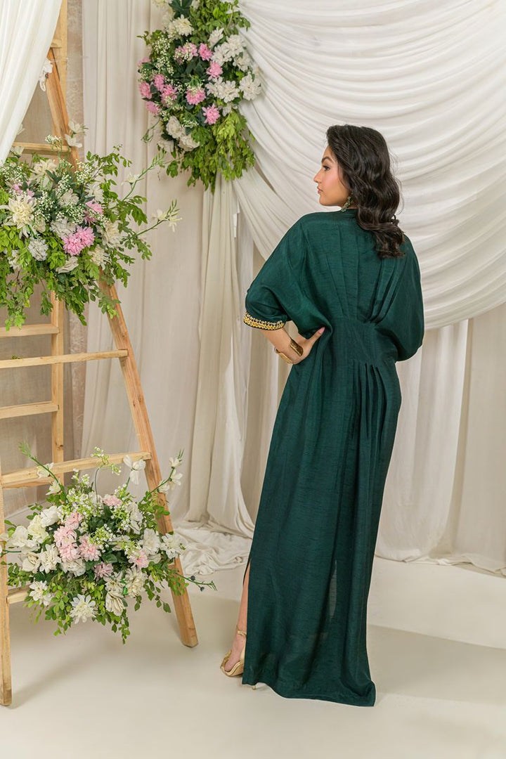 Alishba Kashif - VERDE - Emerald Green - Korean Rawsilk - 1 Piece