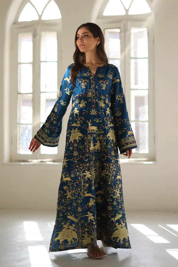 Sania Maskatiya - Veya - Raw Silk / Raw Silk - Teal Blue - 2 Piece