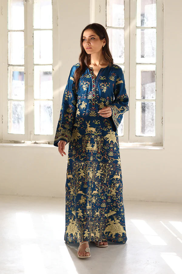 Sania Maskatiya - Veya - Raw Silk / Raw Silk - Teal Blue - 2 Piece
