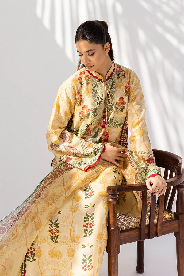 Sania Maskatiya - Veza - Khaddi Silk , Organza , Raw Silk - Warm Sand - 3 Piece