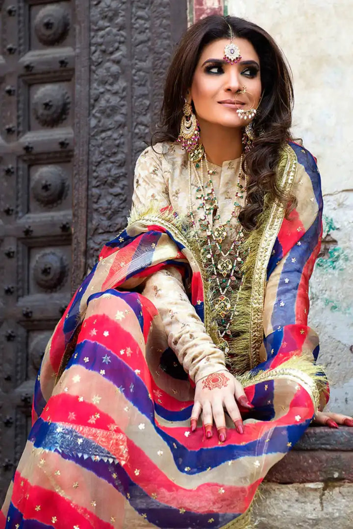 Pinktree - Vintage garland - Gharara - Gold & Red - Cotton - 3 Piece